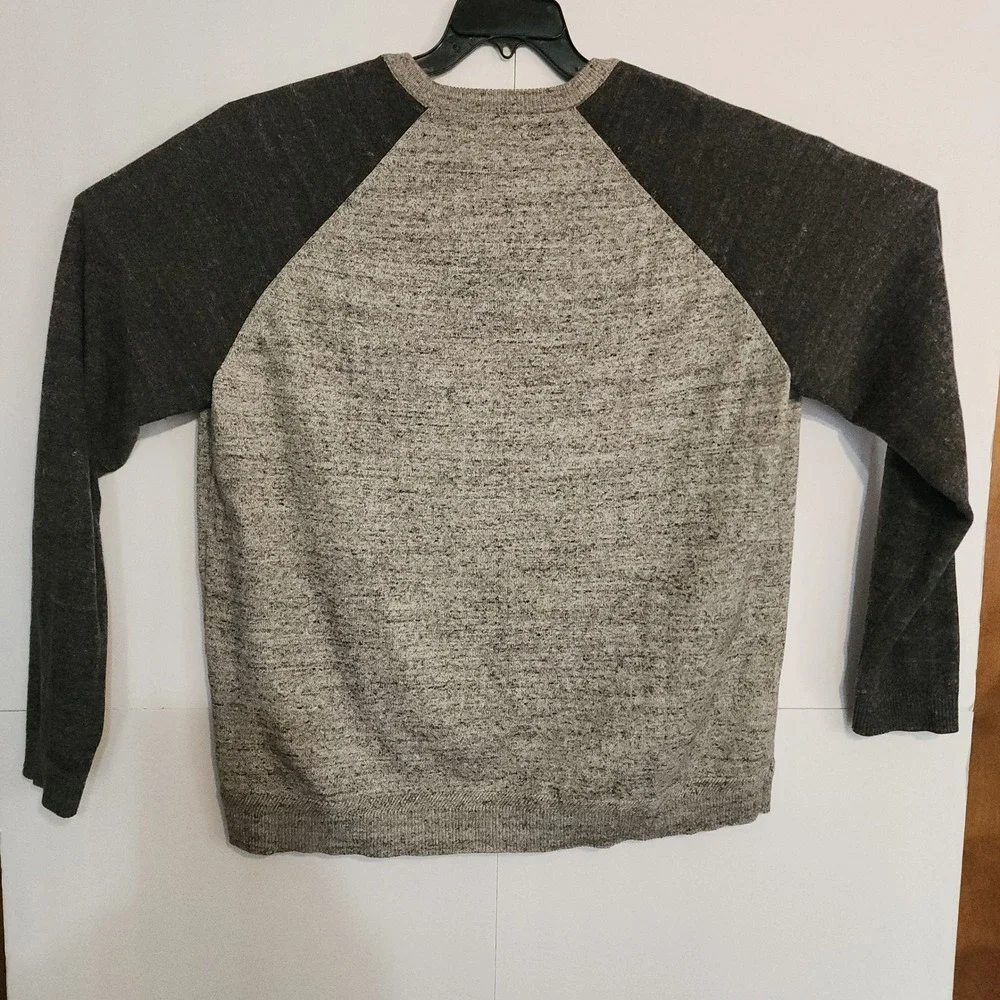 D1 ‎ Lucky Brand Mens Raglan Long Sleeve Henley Sweater Knit XXLTIG Gray